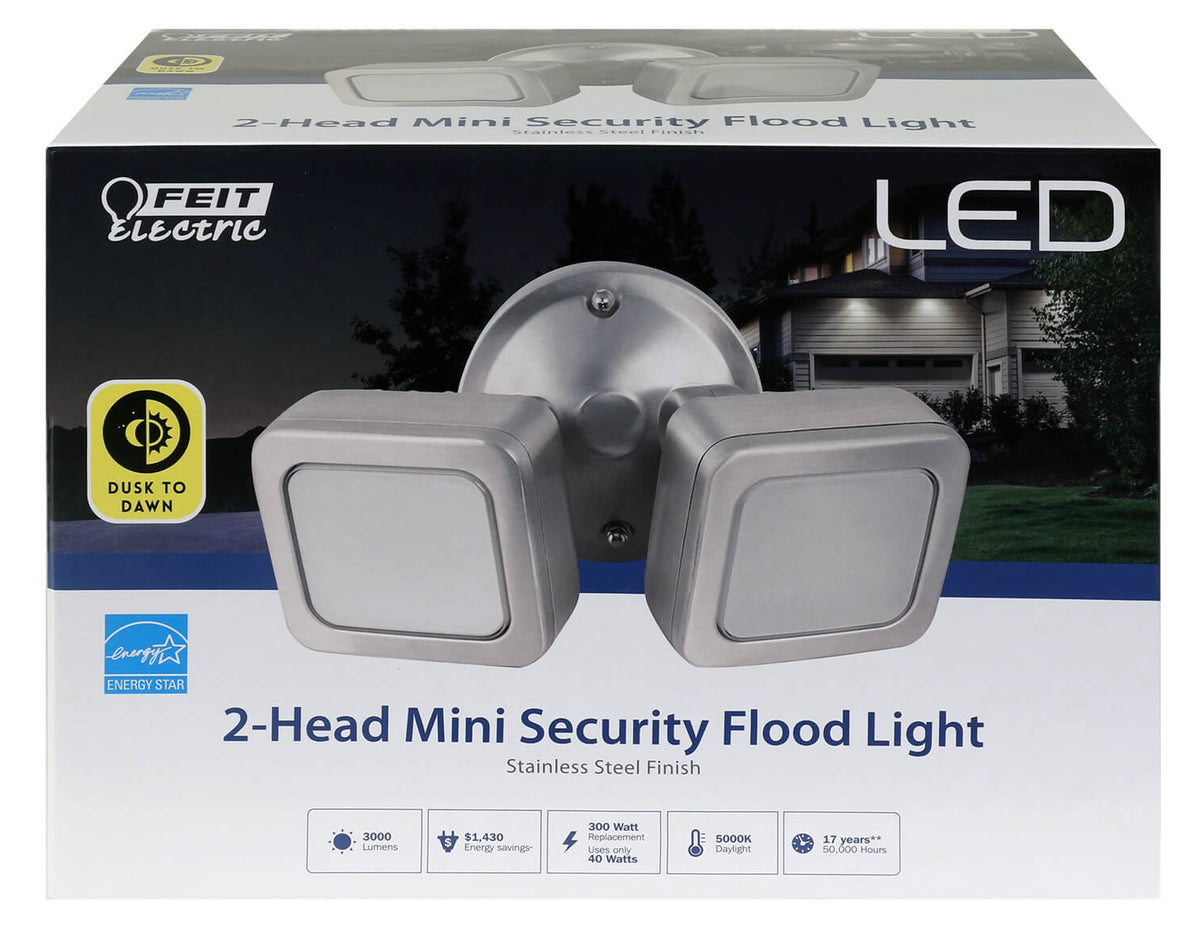 Feit Electric 73708 Dual Head Mini Security Floodlight, 40 Watts