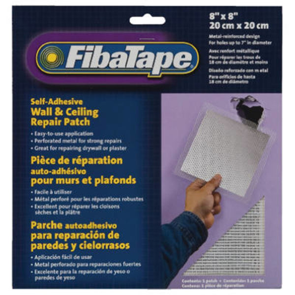 FibaTape FDW8639-U Self Adhesive Wall & Ceiling Repair Patch, 8 Inch x 8 Inch