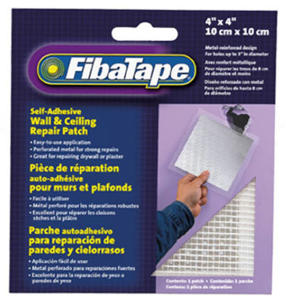 FibaTape FDW8637-U Self Adhesive Wall & Ceiling Repair Patch, 4 Inch x 4 Inch