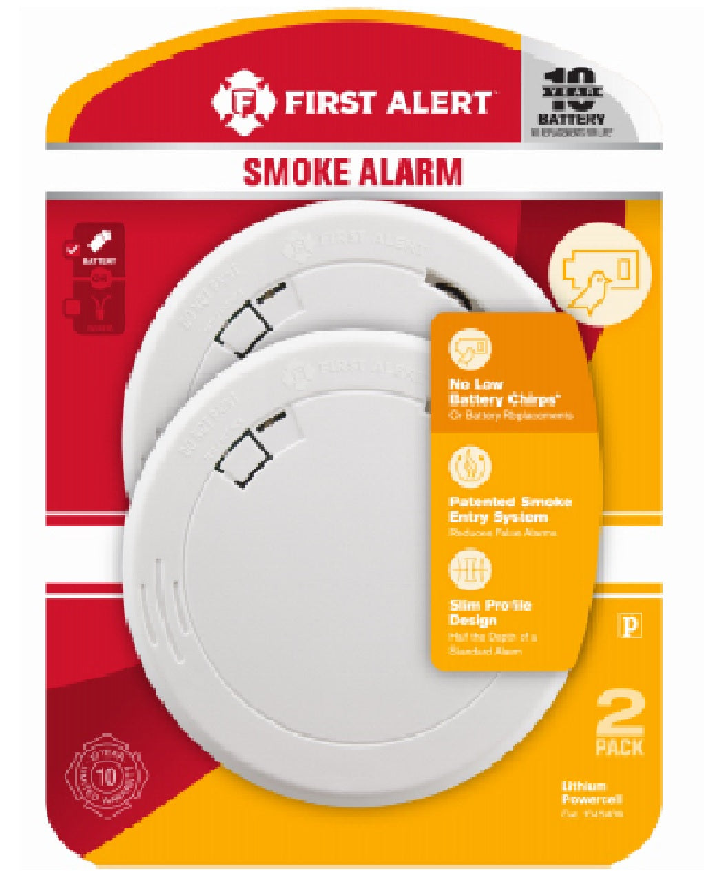 First Alert 1042409 Battery Operated Smoke Alarm, White Toolbox Supply