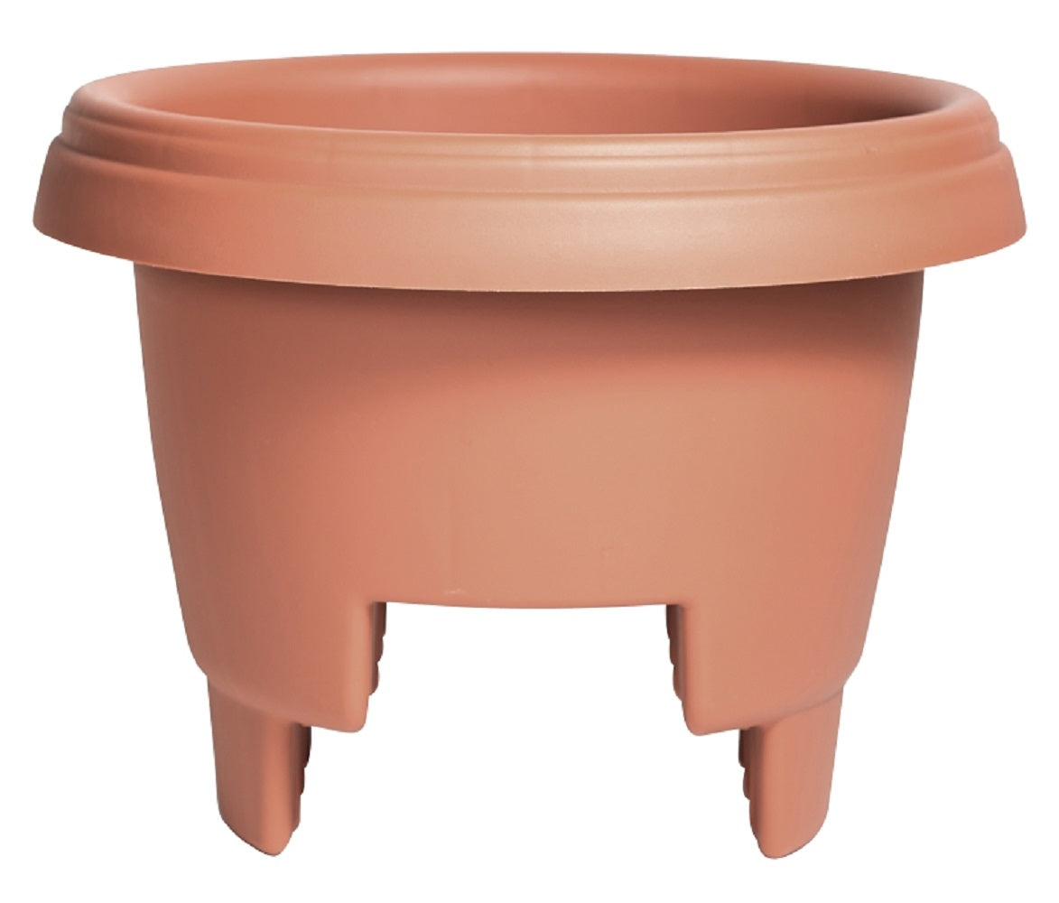 Fiskars Pottery 477121-1001 Deck Rail Planter, 12", Clay
