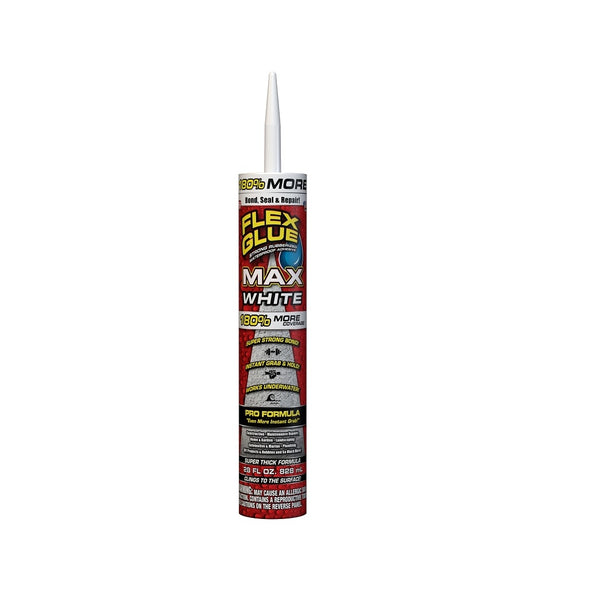 Flex Glue GFSMAXWHT28 Waterproof Adhesive, White, 28 Oz