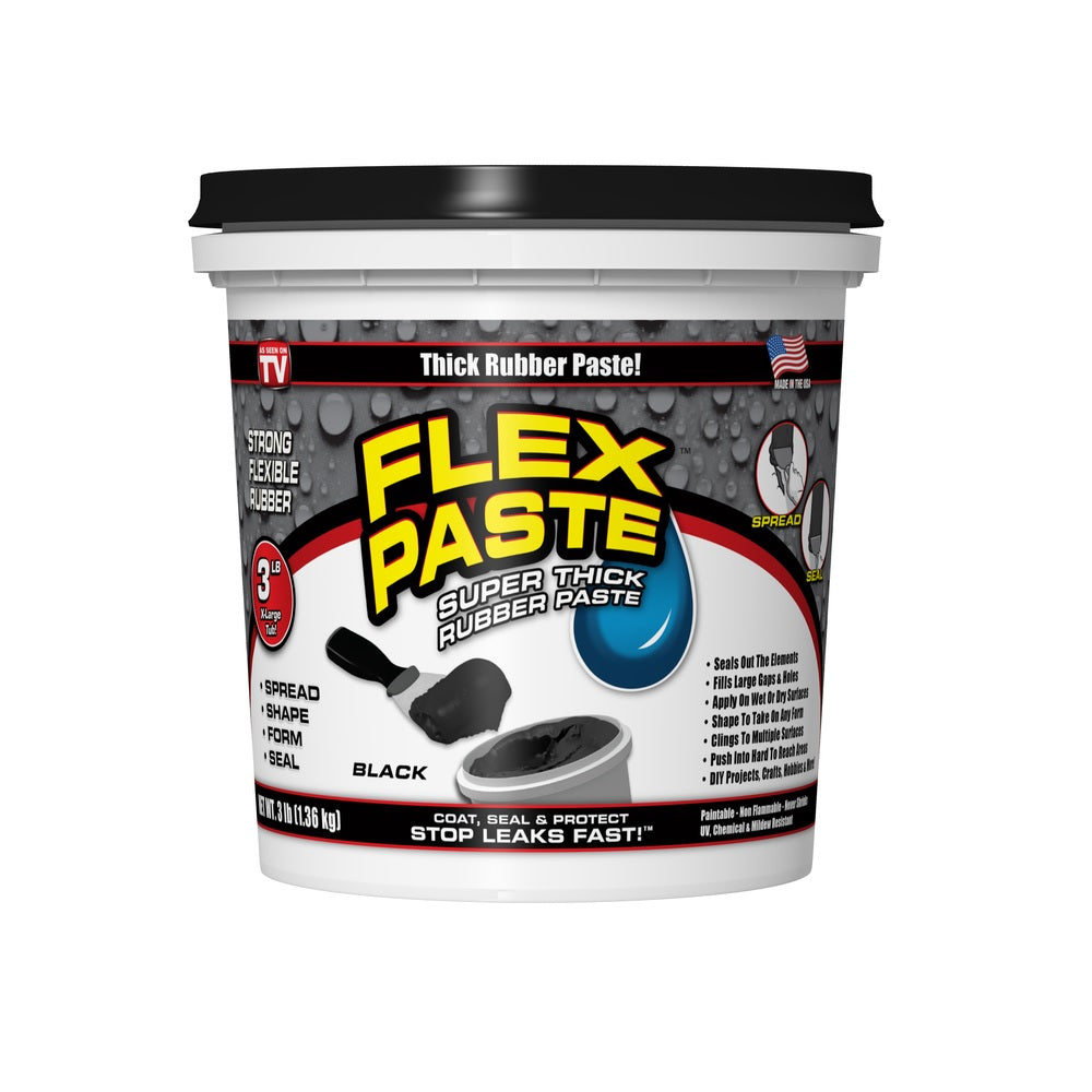 Flex Paste PFSBLKR32 As Seen on TV Super Thick Rubber Paste, 3 Lbs