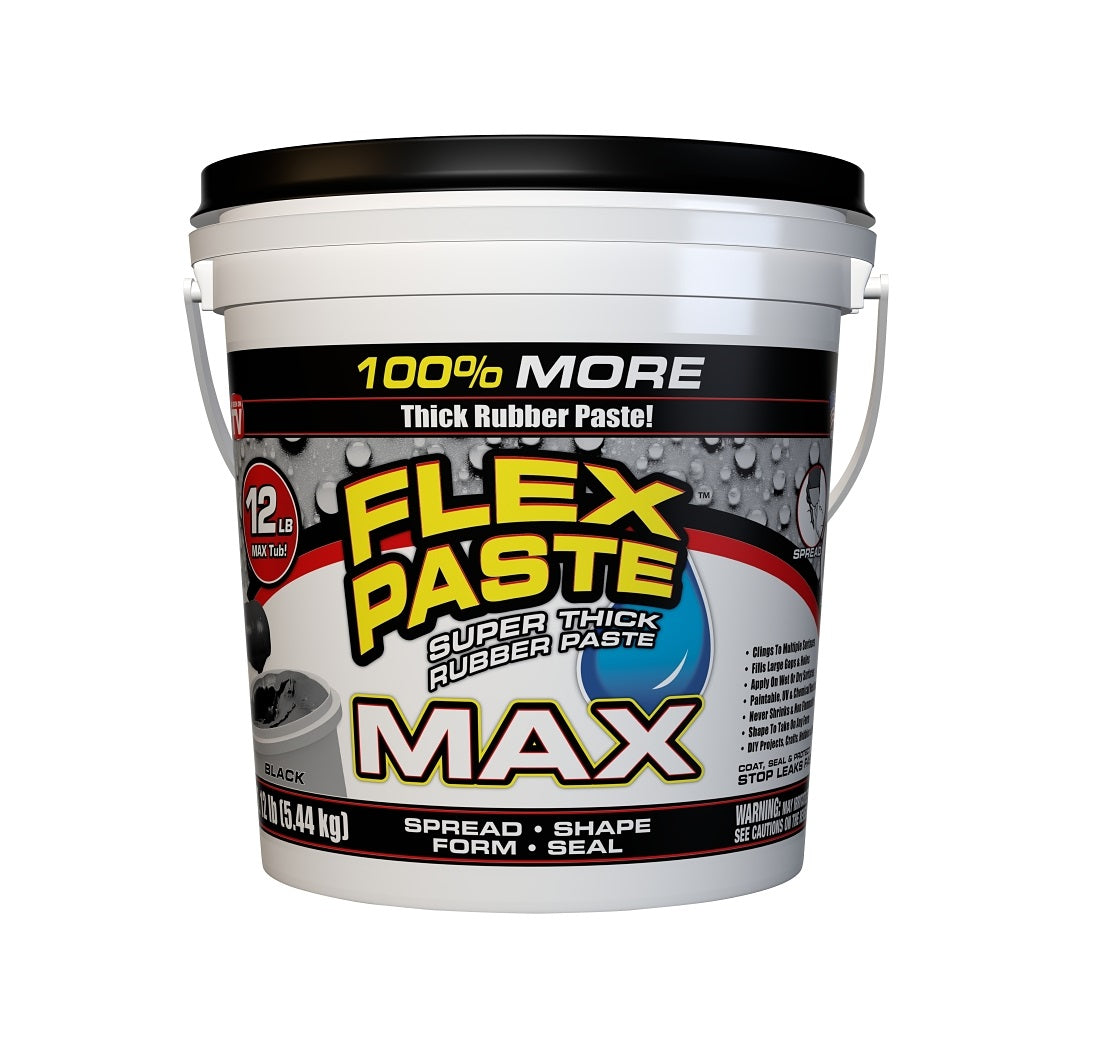 Flex Paste PFSMAXBLK01 All-Purpose Rubberized Paste, Black, 12 Lb