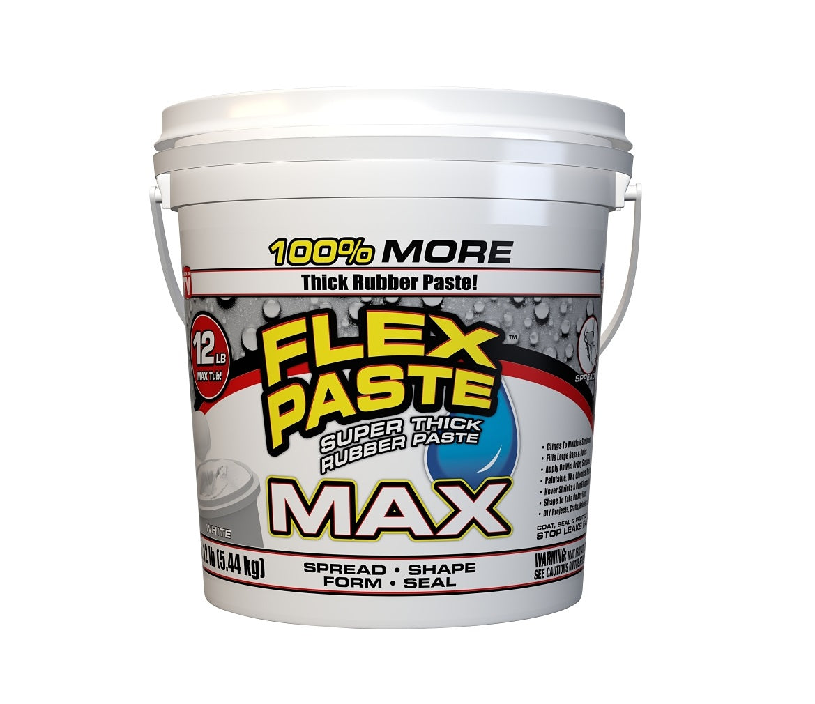 Flex Paste PFSMAXWHT01 All-Purpose Rubberized Paste, White, 12 Lb