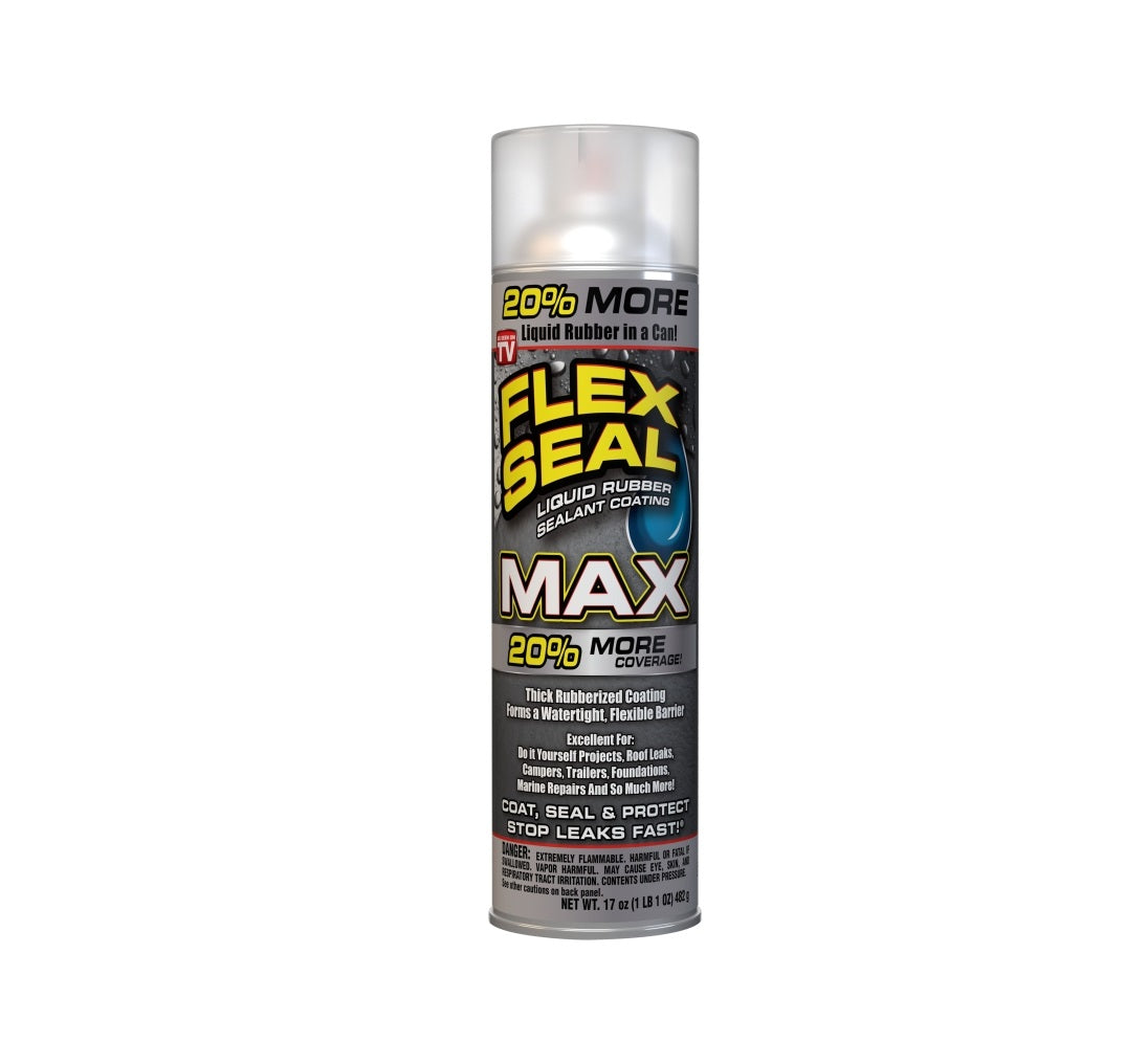Flex Seal FSMAXCLR24 Rubberized Spray Coating, Clear, 17 Ounce