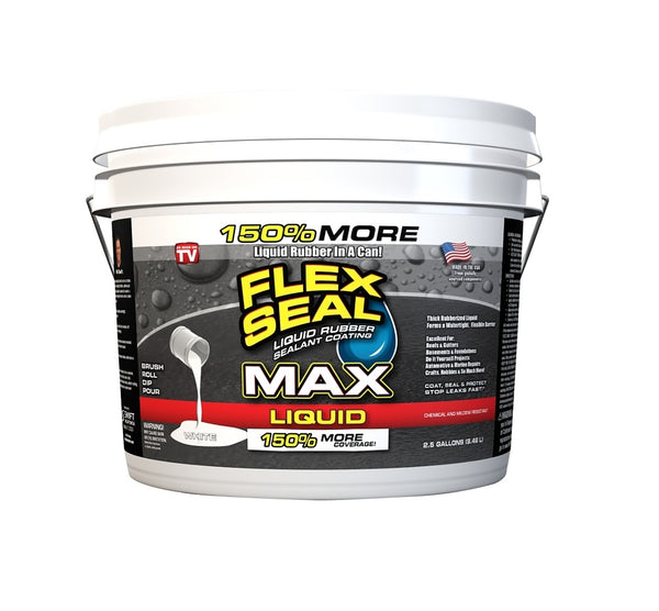 Flex Seal LFSMAXWHT02 Rubberized Coating, White, 2.5 Gallon