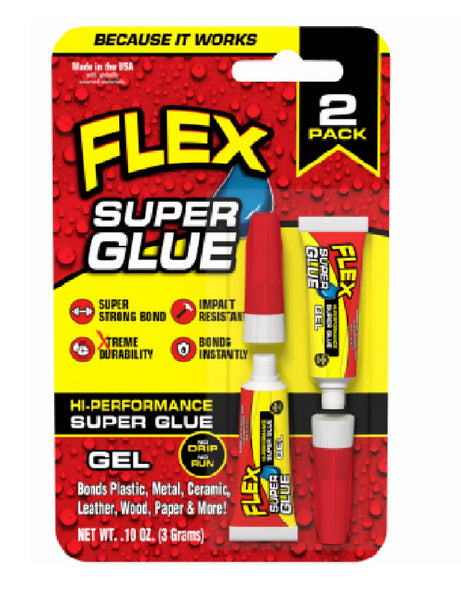 Flex Seal SGGEL2X3 High Performance Super Glue, Clear, 2 /Pack