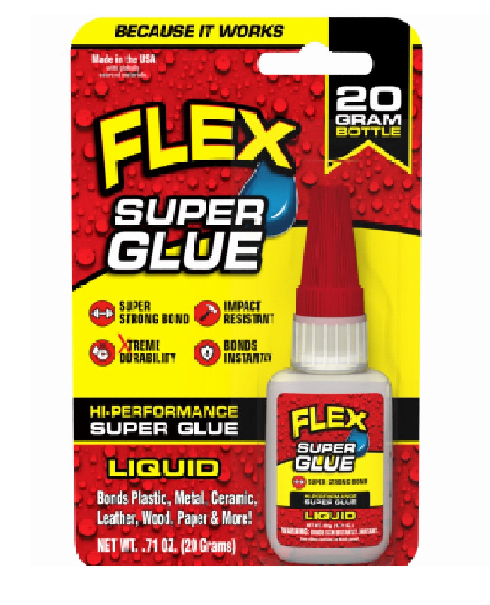 Flex Seal SGLIQB20 High Performance Super Glue, 20-Gram