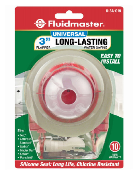 Fluidmaster 513A-016-P4 Universal Toilet Tank Flapper, 3 Inch