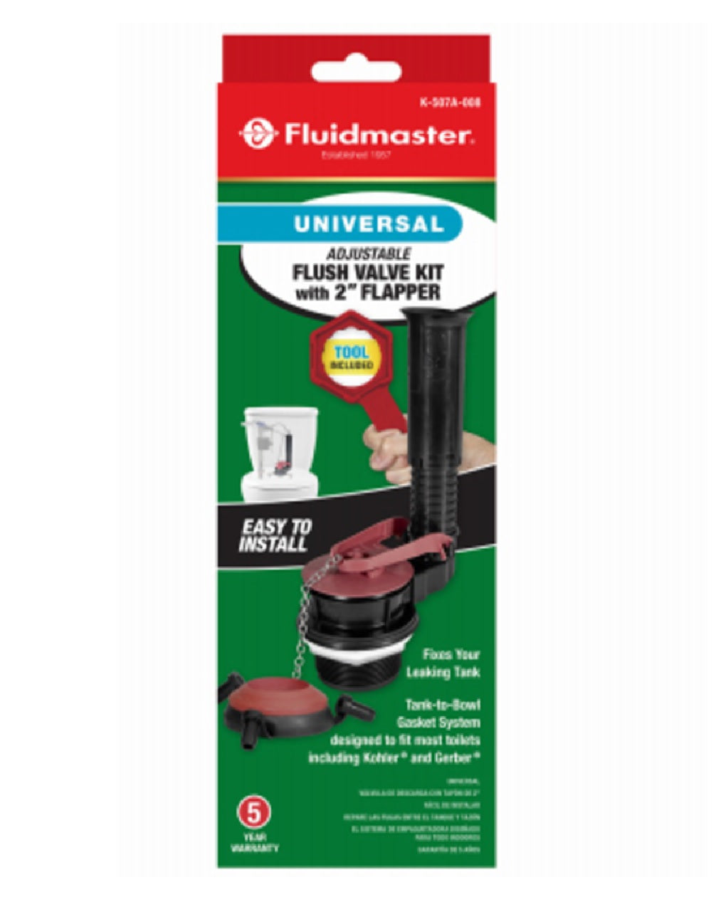 Fluidmaster K-507A-008-P10 Universal Toilet Flush Valve Repair Kit