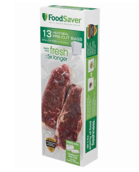 Foodsaver FSFSBF0316-000 Pre Cut Vacuum Sealer Bags, Clear, 13 Count