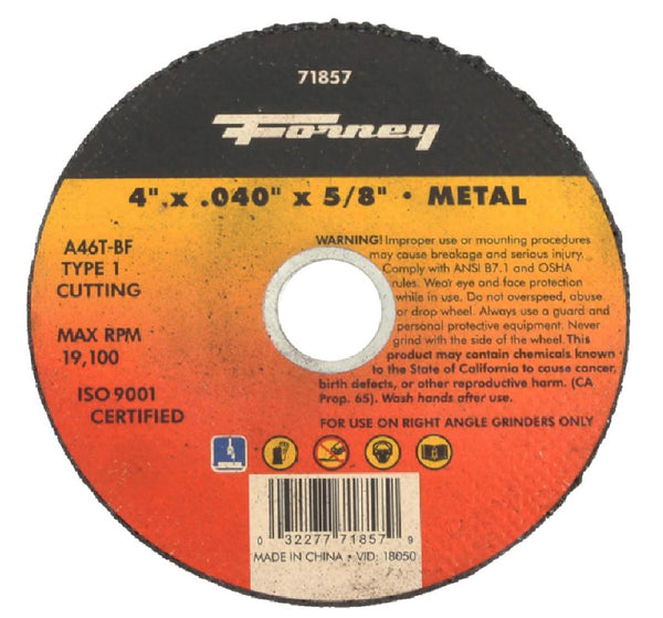 Forney 71857 Grinding Wheel, 4 Inch X .040 Inch X 5/8 Inch