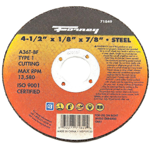 Forney 71849 Metal Cutting Wheel, Aluminum Oxide