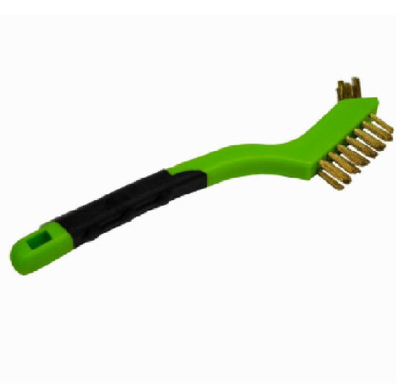 Forney 70527 Scratch Brush with Plastic Handle, Brass