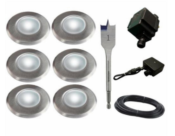 Four Seasons Courtyard  GL40917 LED Deck Light Set, Brushed Stainless Steel