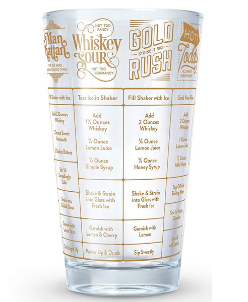 Fred 5192625 Good Measure Whiskey Recipe Glass, 16 Oz