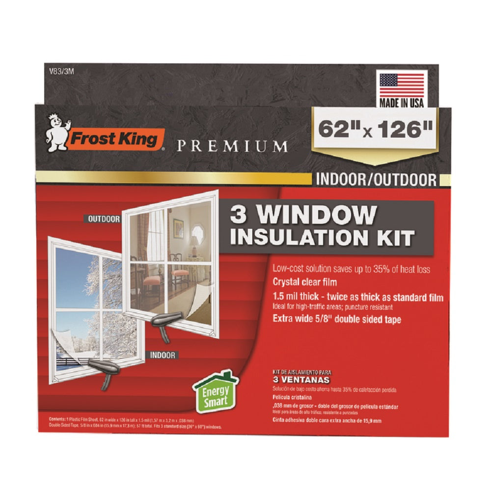 Frost King V83/3M Window Shrink Film, Clear, 62 inch X 126 inch