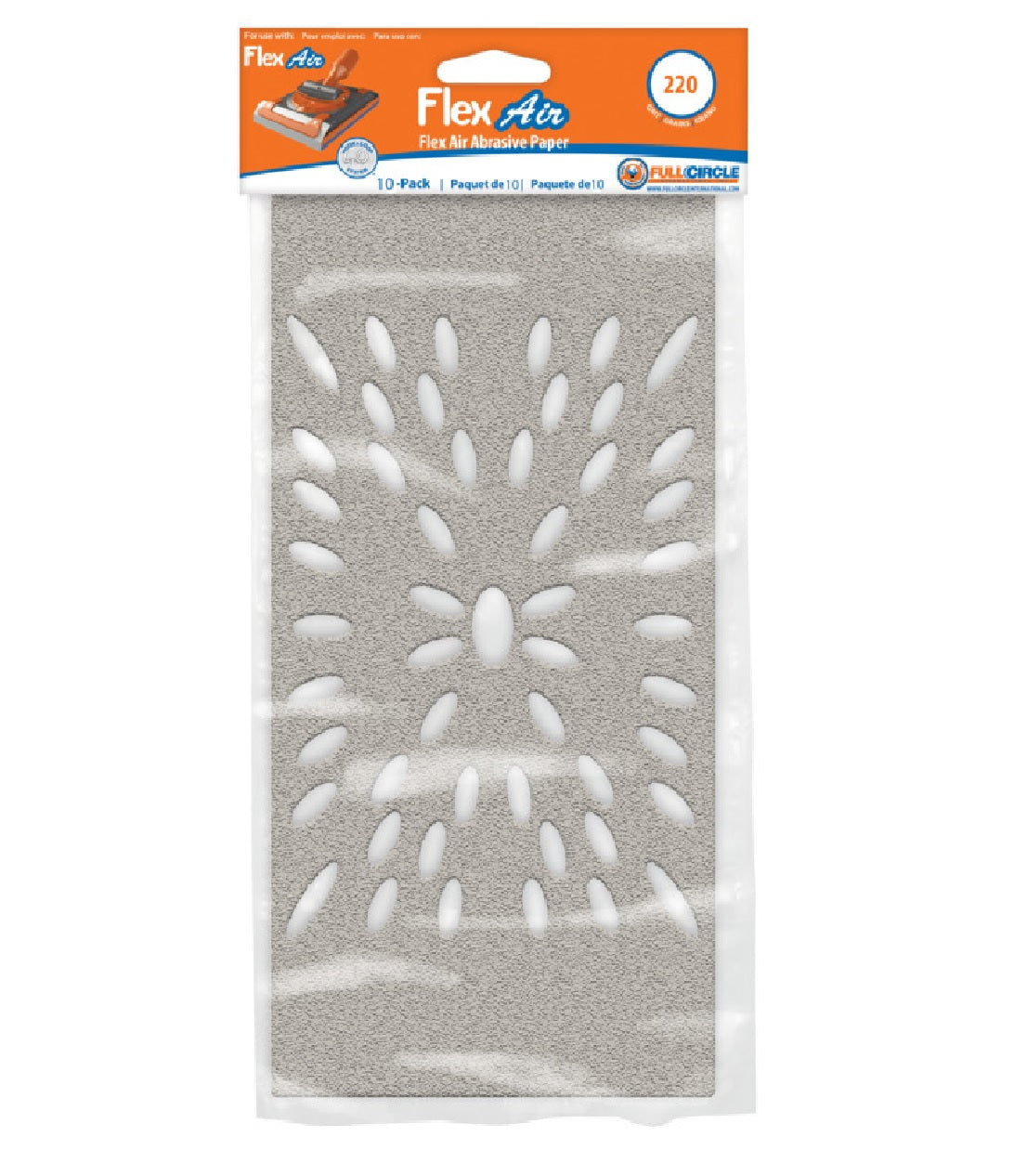 Full Circle FLEXAIR 220 Flex Air Stearated Sandpaper, 220 Grit