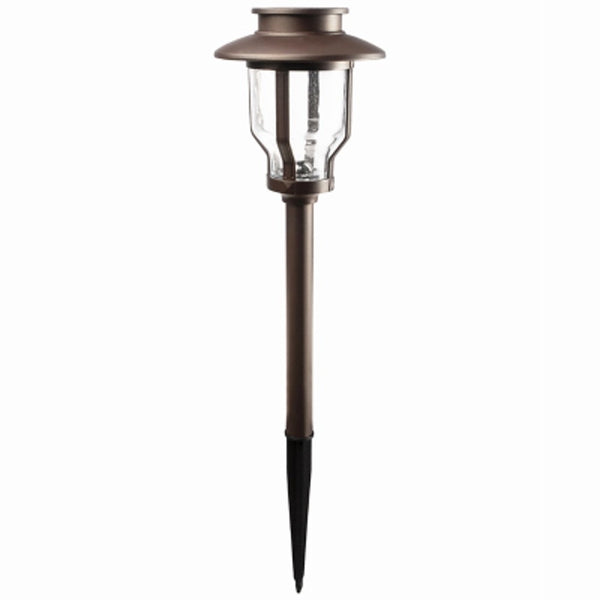 Fusion 26460 Solar Pathway Stake Light With Bubbled Glass Lens, Bronze