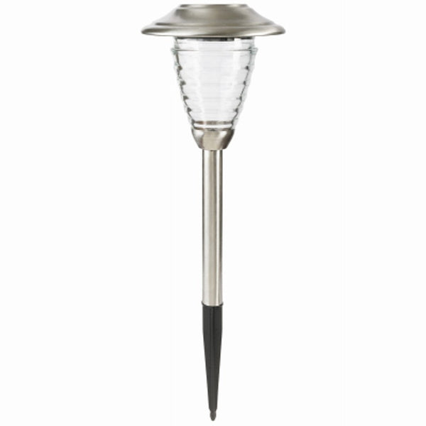Fusion 26615 Solar Pathway Stake Light With Ribbed Glass Lens, 8 Lumen
