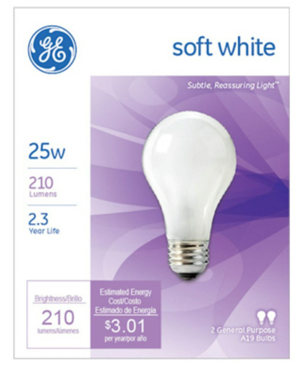 GE 97492 Incandescent Light Bulbs, 25 Watts, 120 Volt