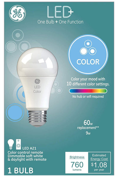 GE 93100205 A21 General Purpose LED+ Light Bulbs, 9 Watts