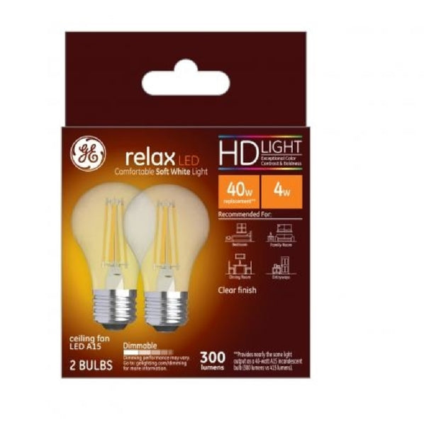 GE 31313 A15 Relax HD LED Light Bulb, 4 Watts