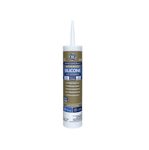 GE 2811092 Advanced Silicone Window and Door Caulk, 10.1 Oz
