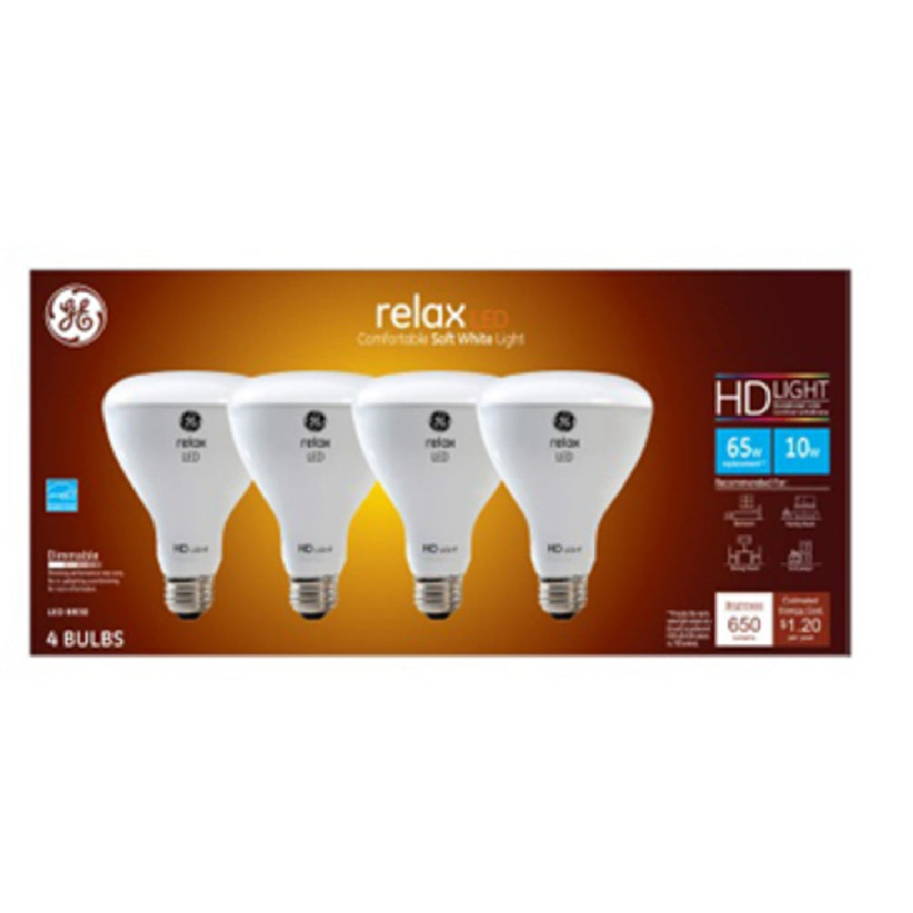 GE 93110832 BR30 Relax HD Dimmable LED Light Bulb, 10 Watts