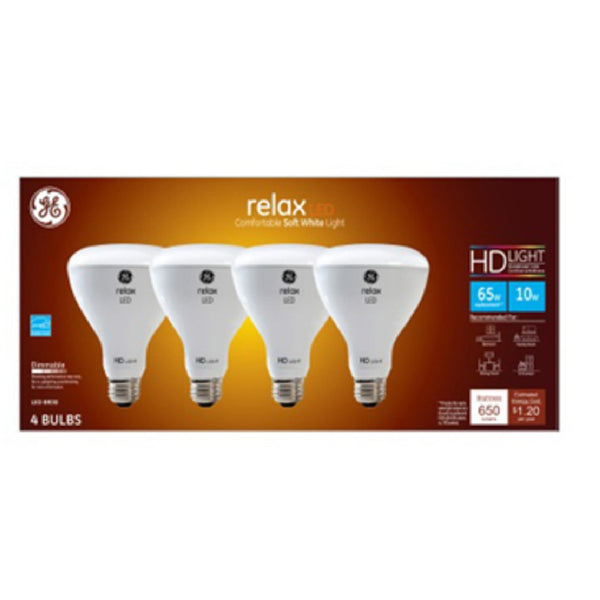 GE 93110832 BR30 Relax HD Dimmable LED Light Bulb, 10 Watts