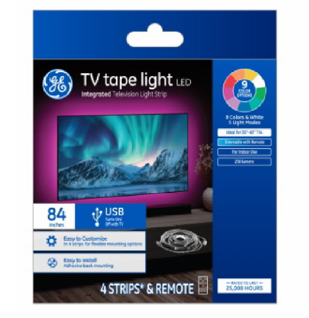 GE 93129122 Color-Changing LED Television Tape Light Strip, 84 Inch