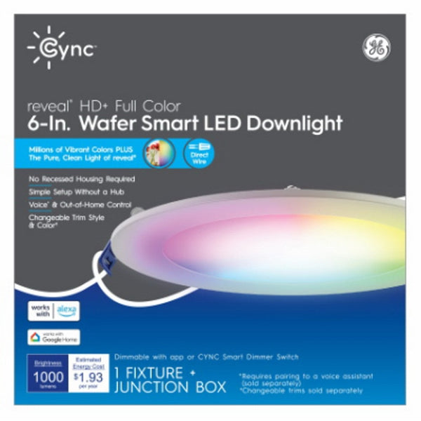 GE 93130935 Cync Smart LED Wafer Downlight, 16 Watts