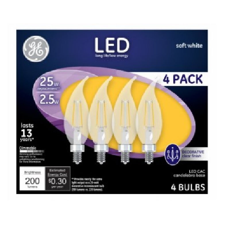GE 99076 Decorative LED Light Bulbs, 2.5 Watts