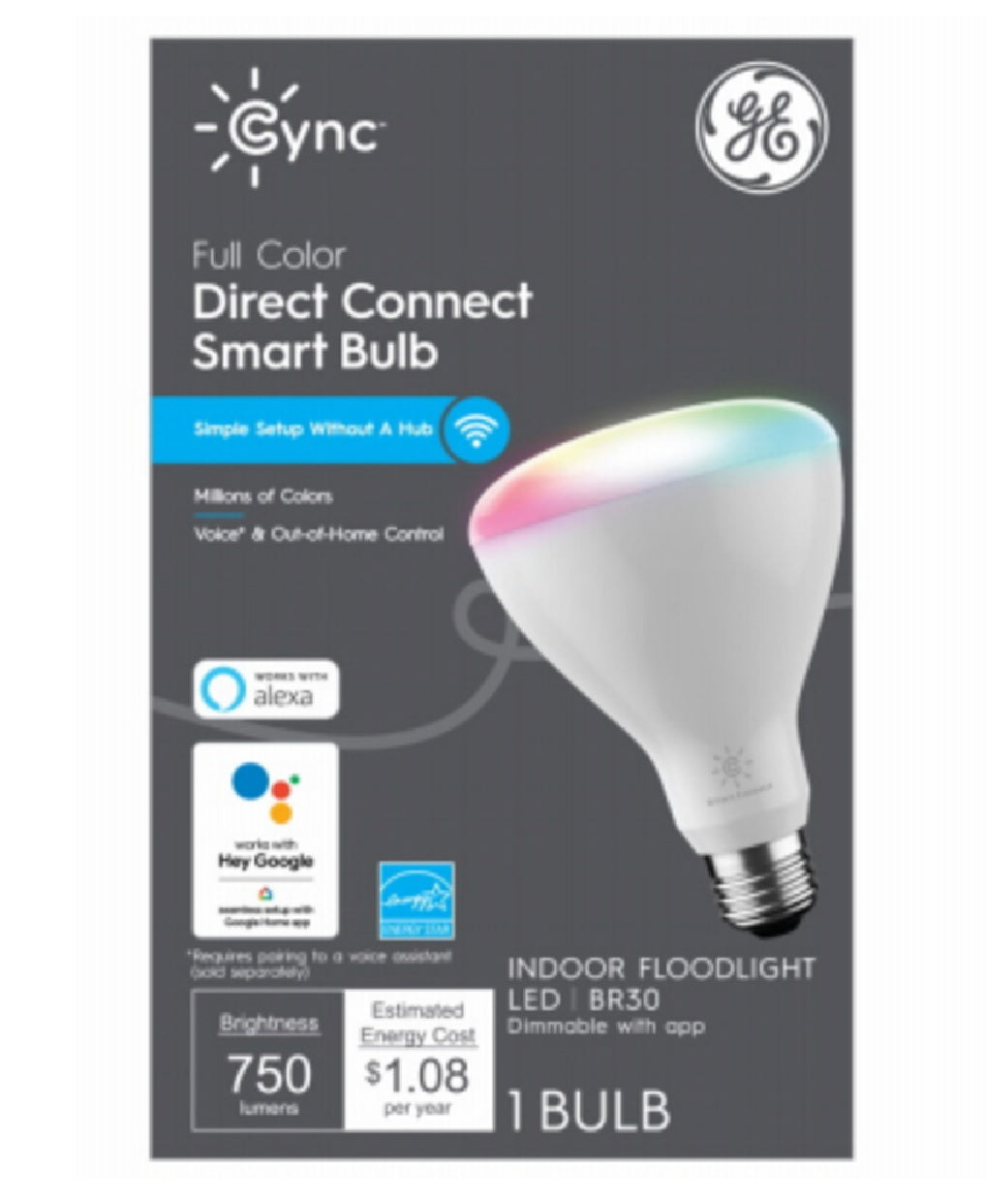 GE 93128985 Direct Connect Smart Bulb, 750 Lumens