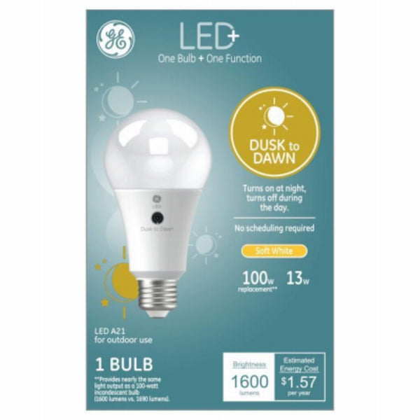 GE 93128970 Dusk to Dawn LED Bulb, 13 Watts