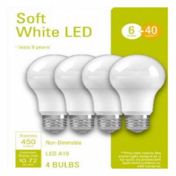 GE 93130415 LED A19 Light Bulbs, Soft White
