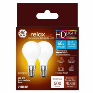 GE 47967 LED Ceiling Fan Light Bulb, 5.5 Watts