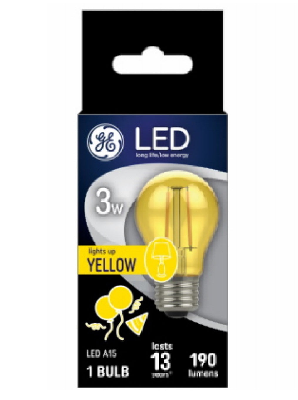 GE 93116860 LED Color Light Bulb, Yellow