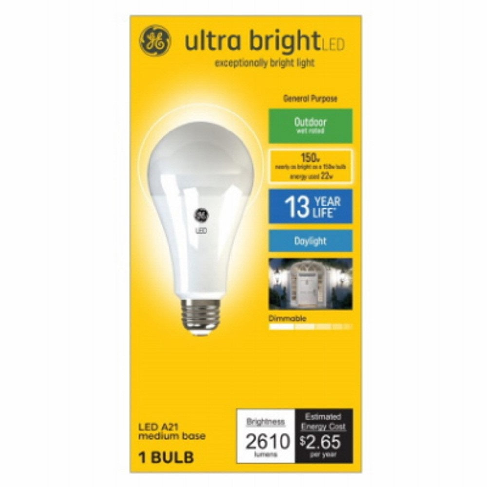 GE 93129363 LED Outdoor-Rated Ultra Bright Light Bulb, 22 Watts