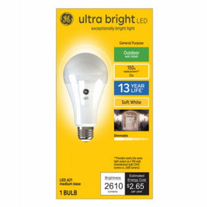 GE 93129366 LED Outdoor-Rated Ultra Bright Light Bulb, 22 Watts