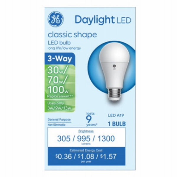 GE 93130564 LED 3-Way Light Bulb, 3/13 Watts