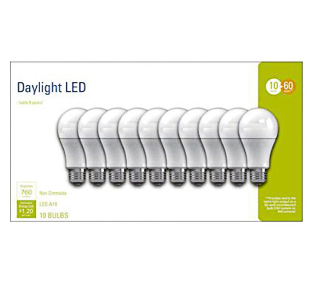 GE Lighting 93098308 A19 Daylight LED Light Bulb, 10 Watts