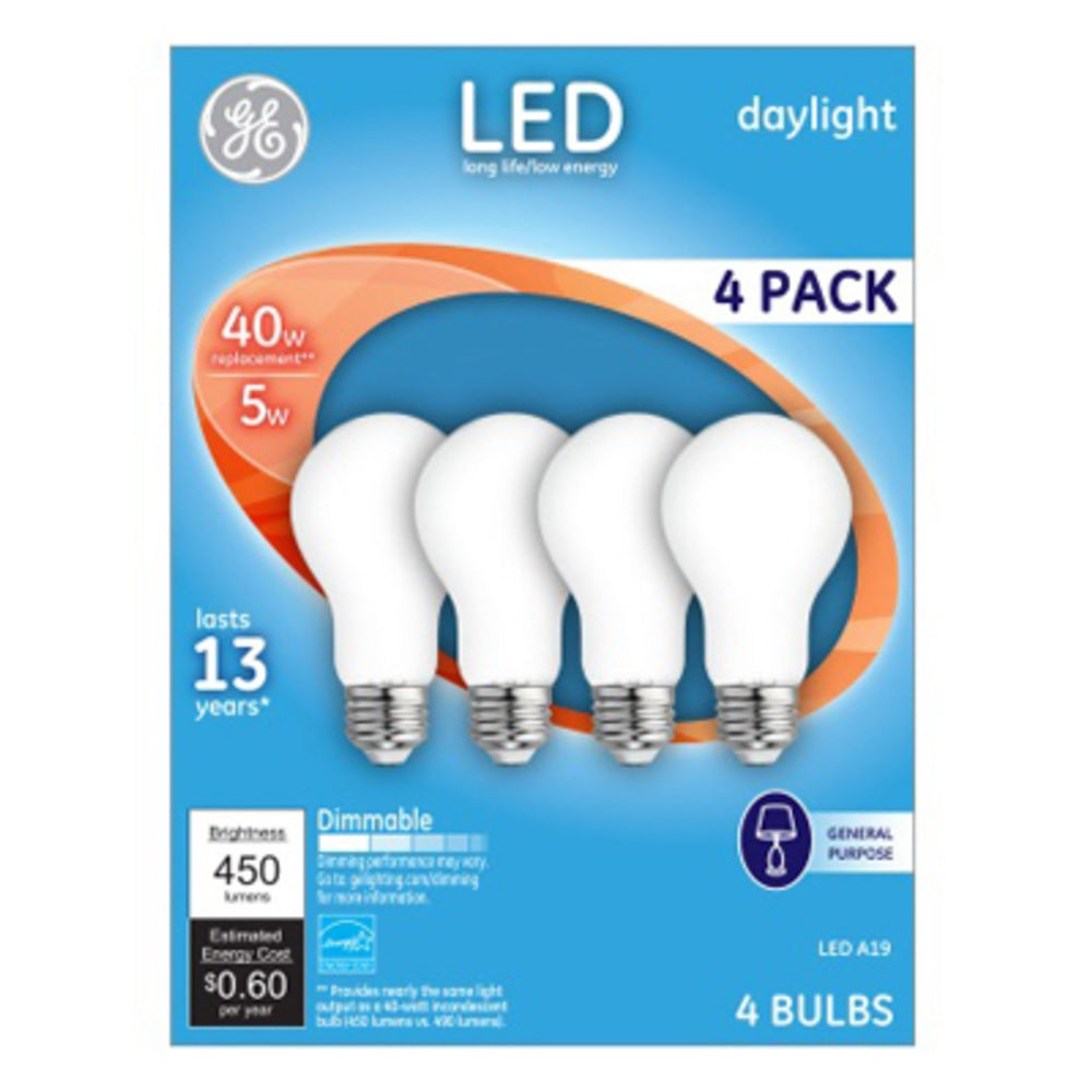 GE Lighting 93098312 A19 General Purpose LED Light Bulbs, 5 Watts