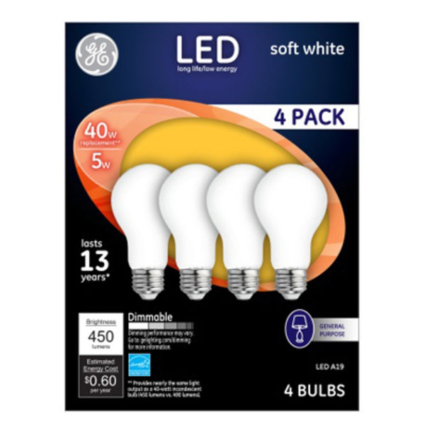 GE Lighting 93098311 A19 General Purpose LED Light Bulbs, 5 Watts
