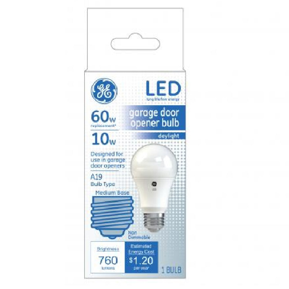 GE Lighting 47667 A19 LED Daylight Garage Door Opener Bulb, 10 Watts
