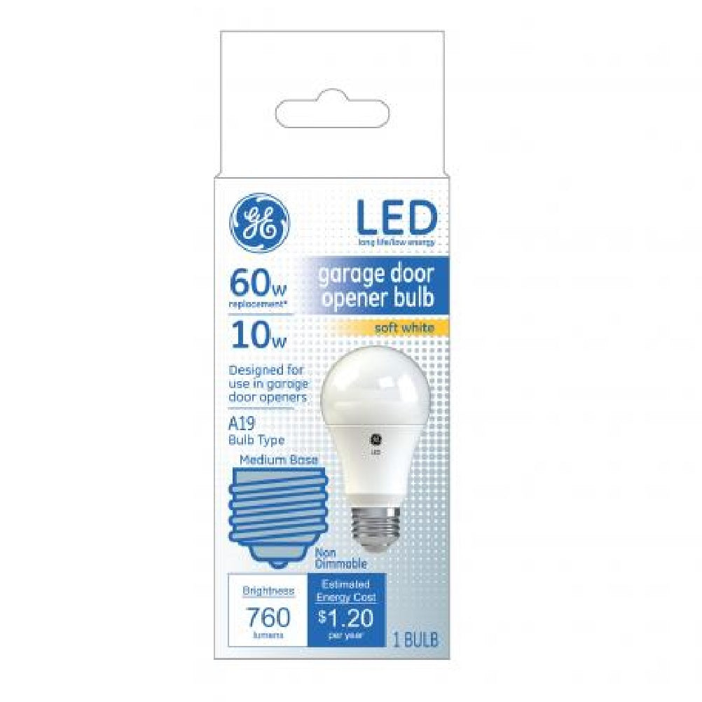 GE Lighting 47665 A19 LED Garage Door Opener Bulb, 10 Watts