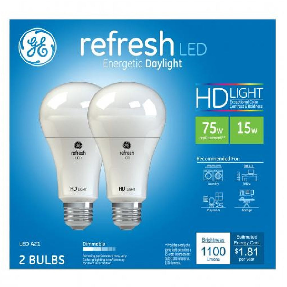 GE Lighting 36154 A21 Refresh HD Daylight LED Light Bulb, 13 Watts