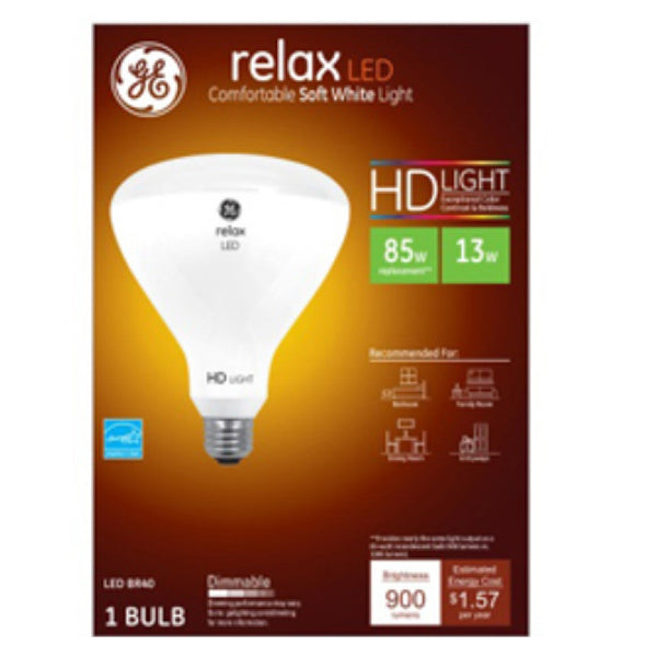 GE Lighting 49525 BR40 Relax HD Dimmable LED Light Bulb, 13 Watts