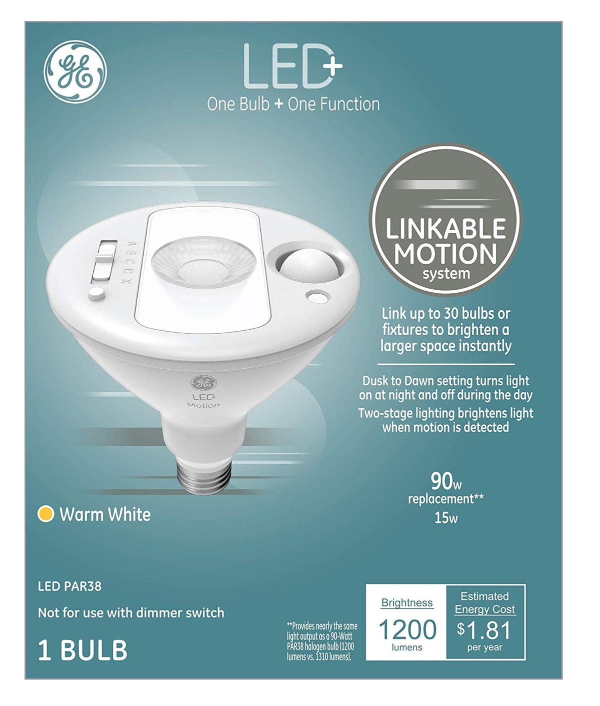 GE Lighting 93100348 LED+ Linkable LED Flood Light Bulb, 15 Watts
